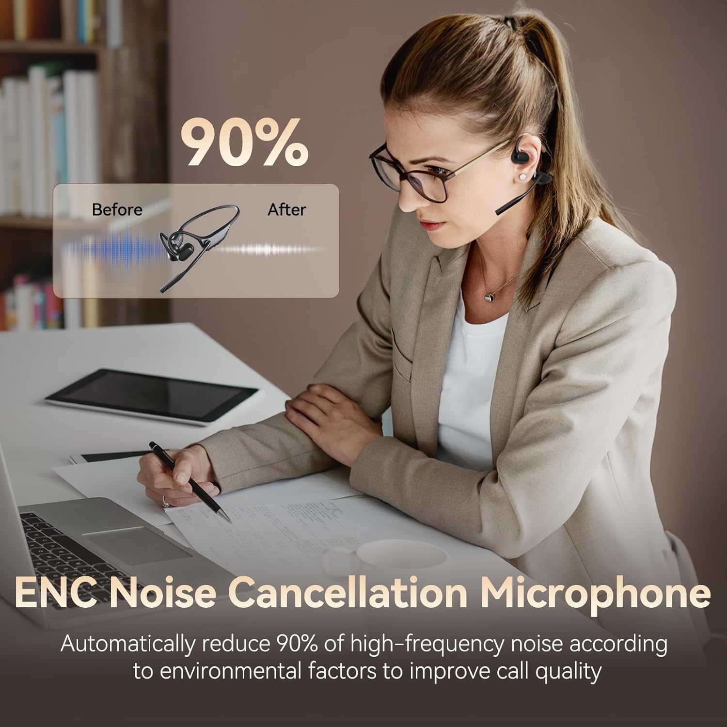 Open Ear Headphones with AI No - Noise Cancelling Headphone recension och pris