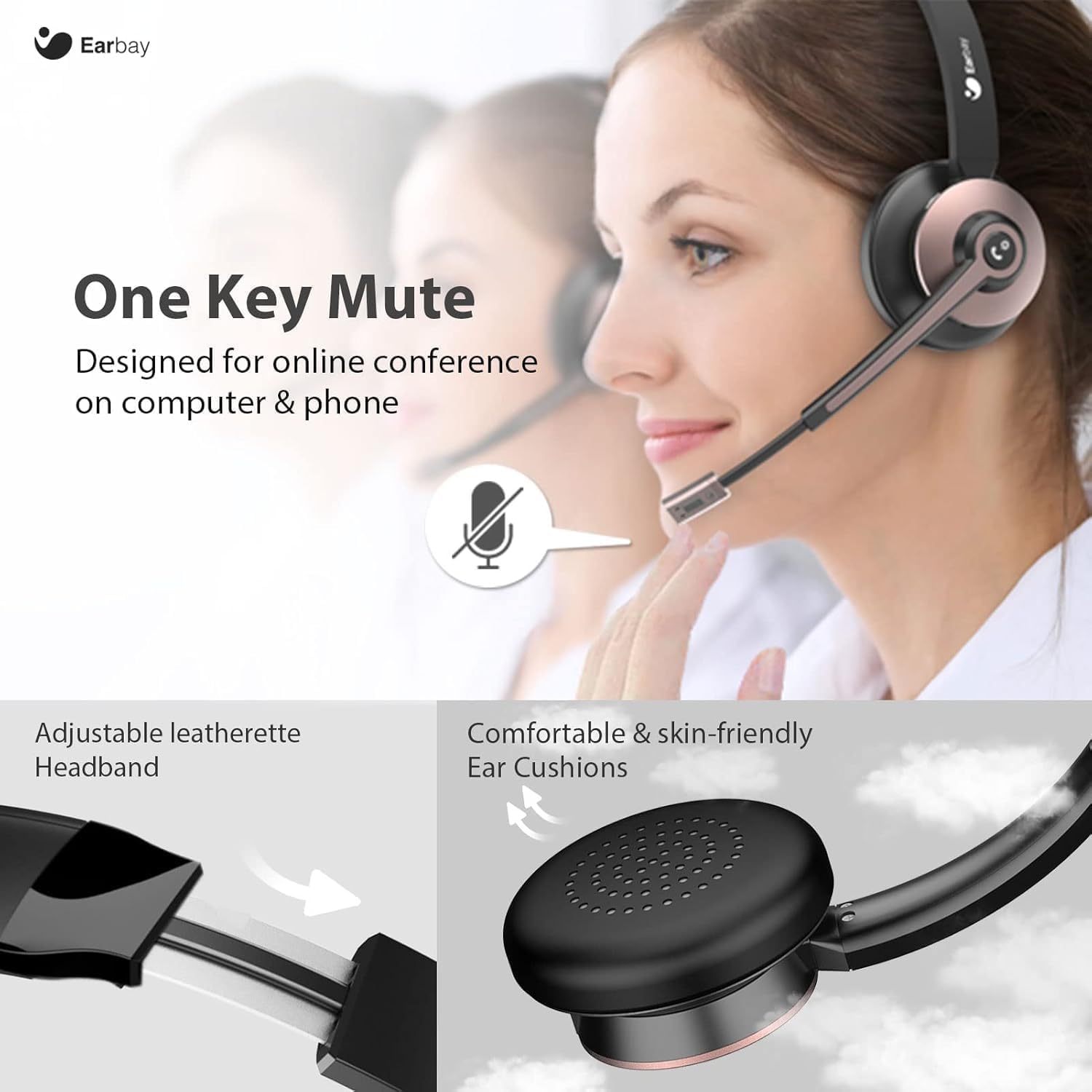 Wireless Headset with Mic, Noi - Noise Cancelling Headphone recension och pris