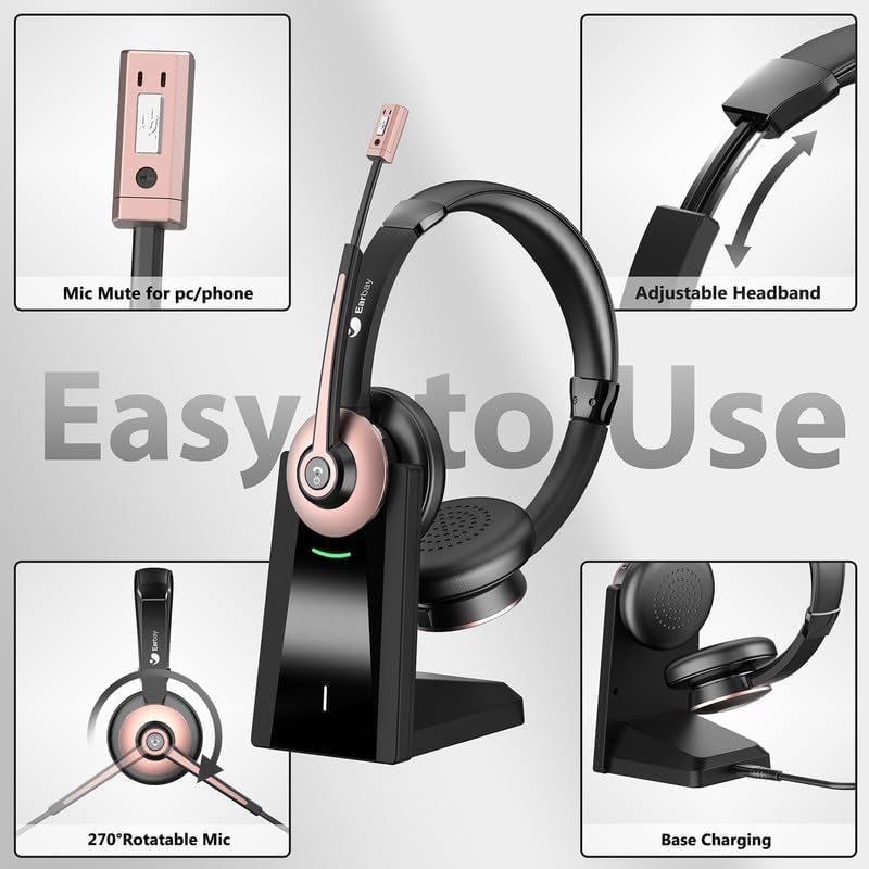 Wireless Headset with Mic, Noi - Noise Cancelling Headphone recension och pris