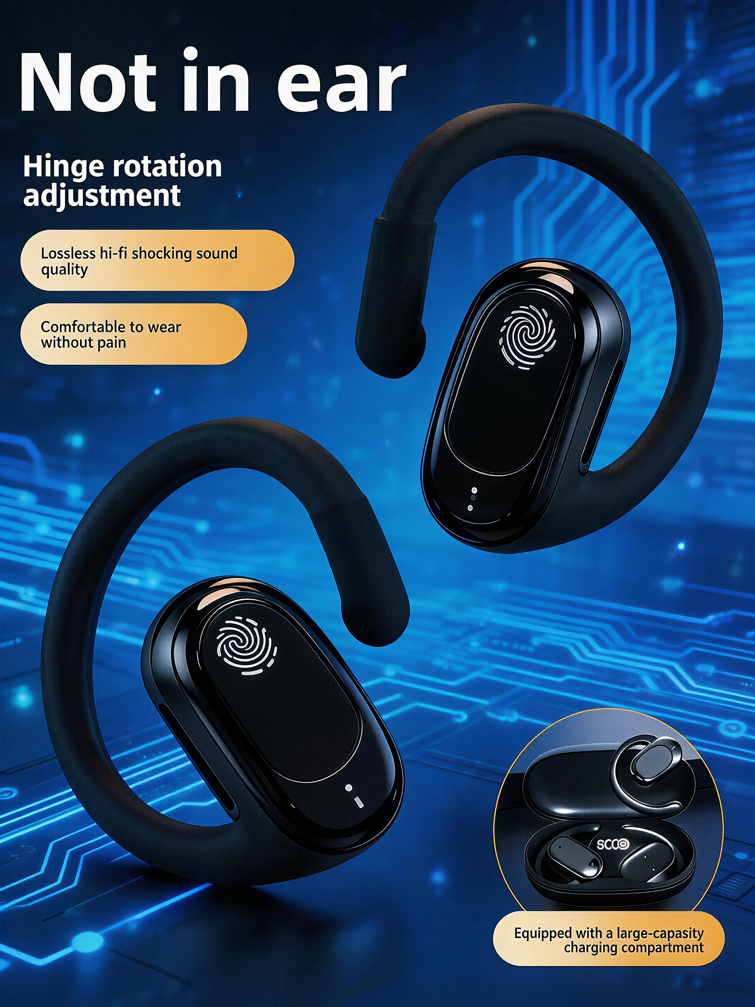 Long endurance digital Bluetoo - Sports Earphone Hook recension och pris